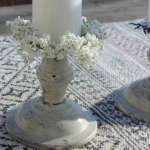 Kerzenständer für Stumpen antique beige
