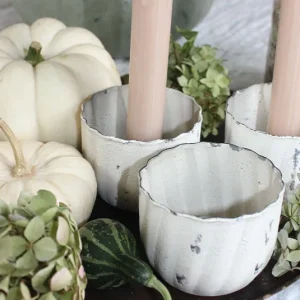 Kerzenständer inkl. Vase antique creme