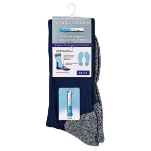 Coolmax Trekking-Socken marine/grau Restposten