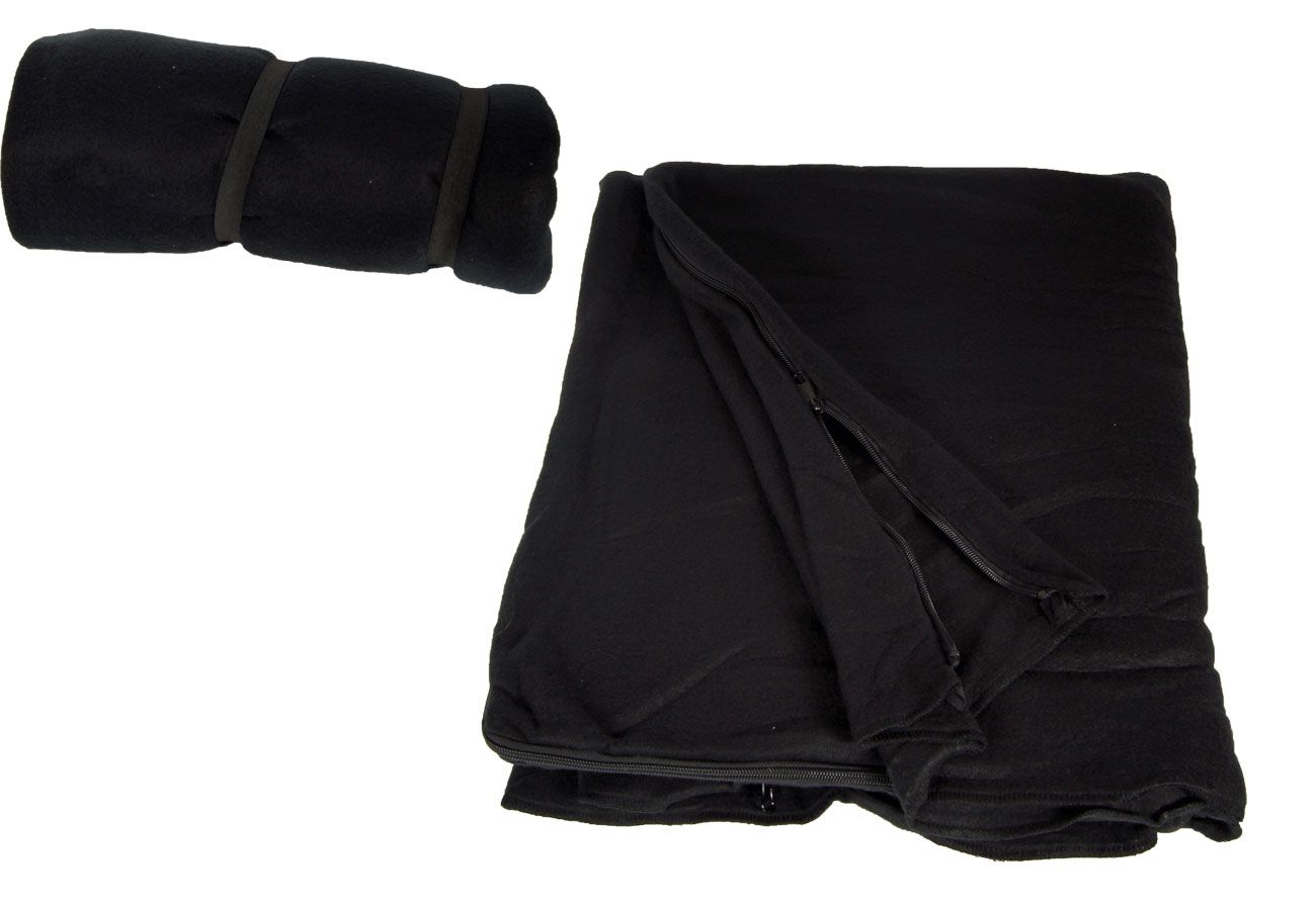 Fleece-Decke Sleeping Bag schwarz 0,75 x 1,9m (1,43m² 13,92€/m²)