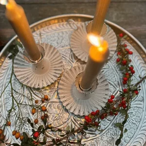 Kerzenständer Kammerleuchter hoch antique creme