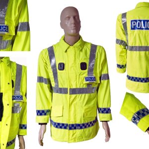 Britische Police Regenjacke Parka gelb gebraucht