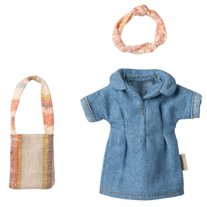 Jeanskleid und Tasche, Mama Maus von Maileg