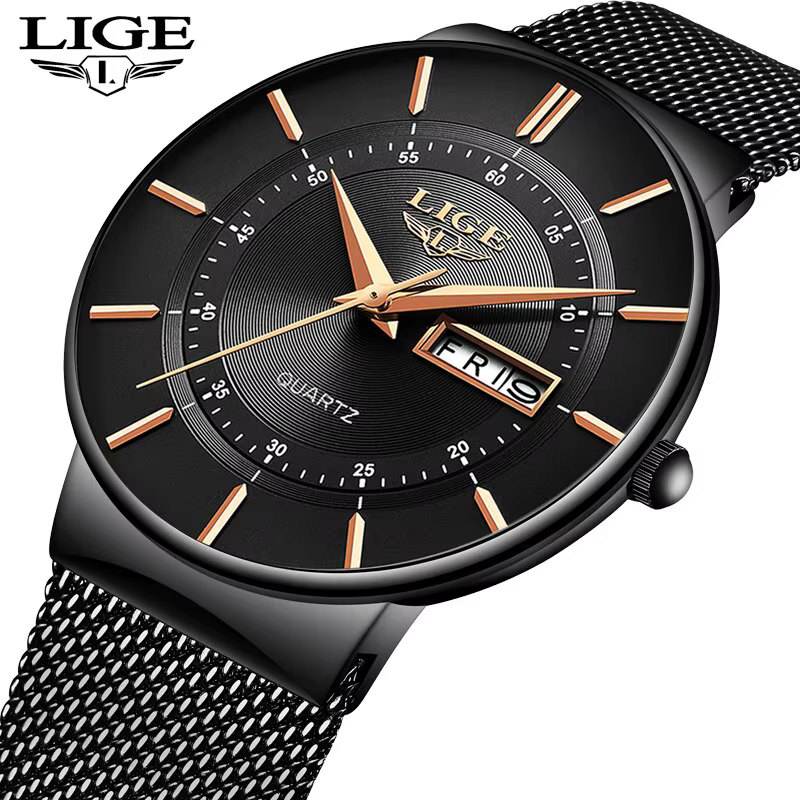 Luxus Männer Uhren wasserdicht ultra dünn mit Stahlband Casual Quarzuhr Männer Sport Armbanduhr Mann