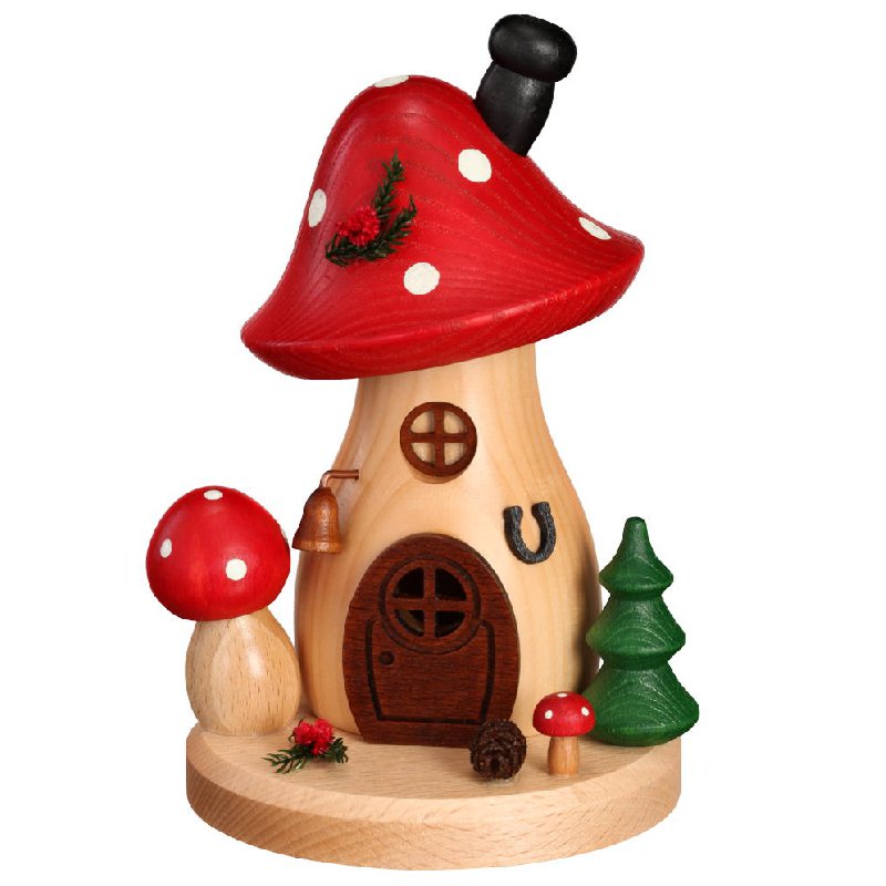 Räucherfigur Pilzhaus Fliegenpilz geschwungen – Bild 2