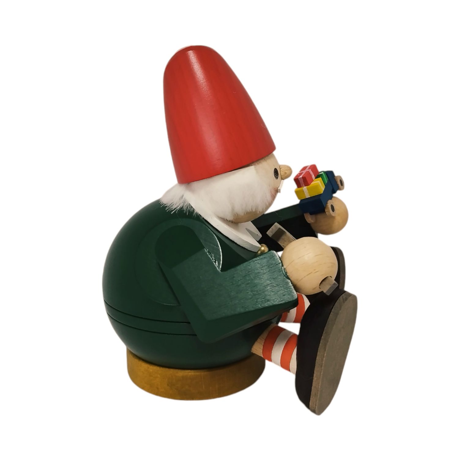 Kugelräuchermann Zwerg mit Hammer und Auto, sitzend – Bild 8