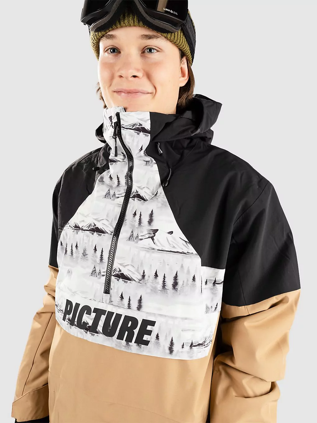 Picture Occan Anorak a tannin / black – Bild 4