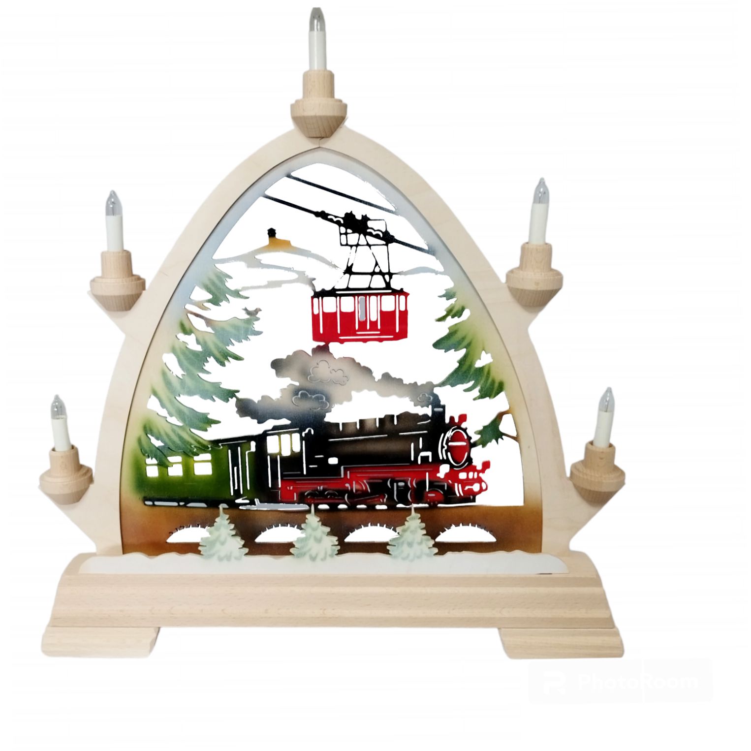 Gotischer Schwibbogen Fichtelbergbahn, farbig