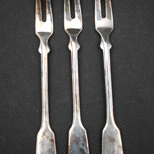 3x Auerhahn 150 Spaten Fleischgabel Gabel Set versilbert Besteck Länge 18,5 cm