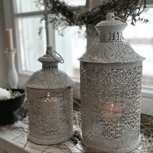 Laterne Lana weiß  – Stellen oder Hängen