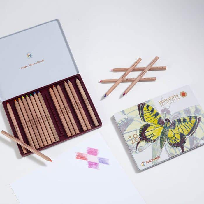 Buntstifte 6-eckig Sortiment 18+1 von Stockmar