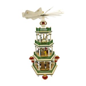 Pyramide Bergmannszug, weiß-grün, 4-Etagen