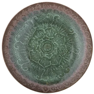 Teller Steingut grün