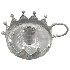 Antiker Deko Kronen Kerzenhalter für Stabkerzen 11x9x4,5 cm