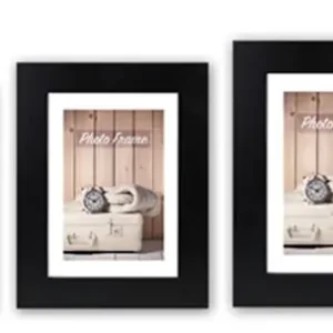 Bilderrahmen Fotorahmen Holz schwarz Blockprofil leichte Rillenstruktur 5 Formate