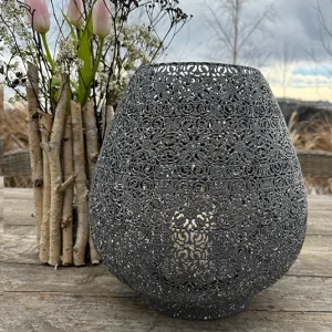 Windlicht, Laterne Boje groß grau