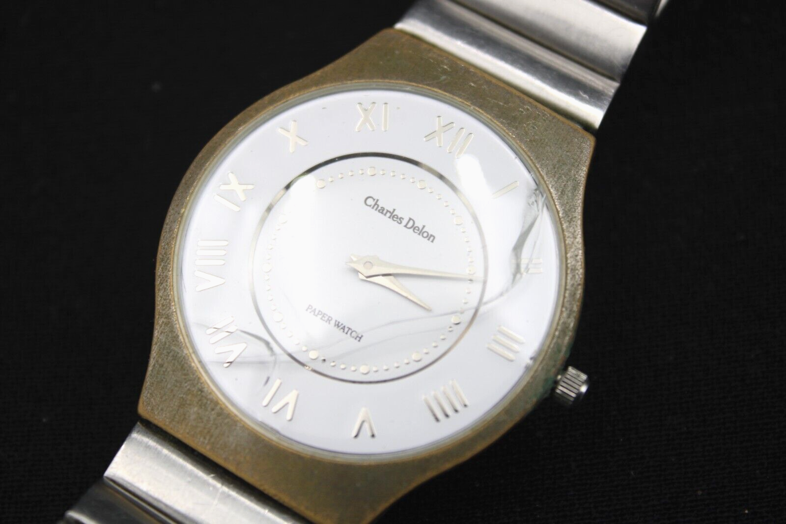 Charles Delon Paper Watch Uhr Handaufzug silber wasserdicht China Made Vintage – Bild 4