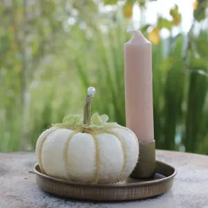 Set Kürbisdeko, Herbstdeko – Teller Livia gold mini