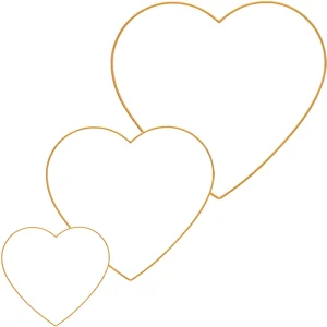 Dekohänger Herzen Fensterdeko Metalldeko romantisch gold Metall 3 Größen