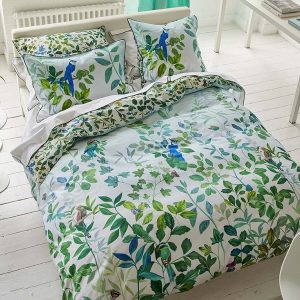 DESIGNERS GUILD Bettwäsche VOLIERE SKY, Bettbezug 160 x 210 (Schweizer Größe)