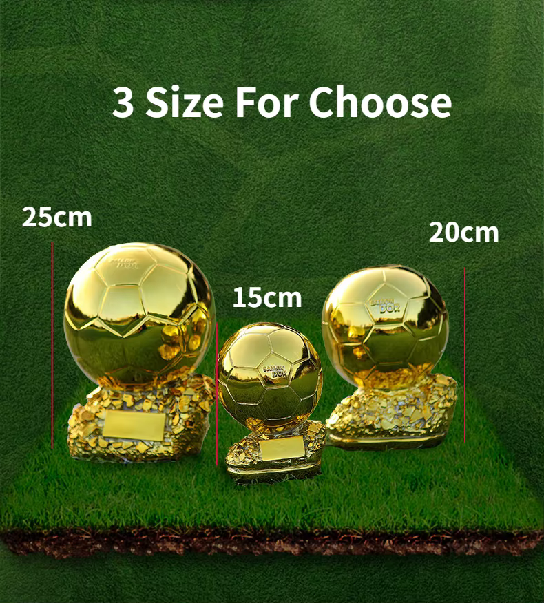 Europäischer Fußball Golden Ball Award Wettbewerb Ehre Belohnung sphärische Trophäe anpassbares Geschenk für Kinder Erwachsenen Wohnkultur – Bild 5