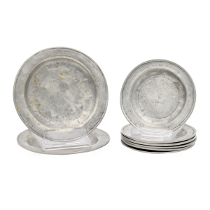 8er Kerzen-Untersetzer Set aus Zinn