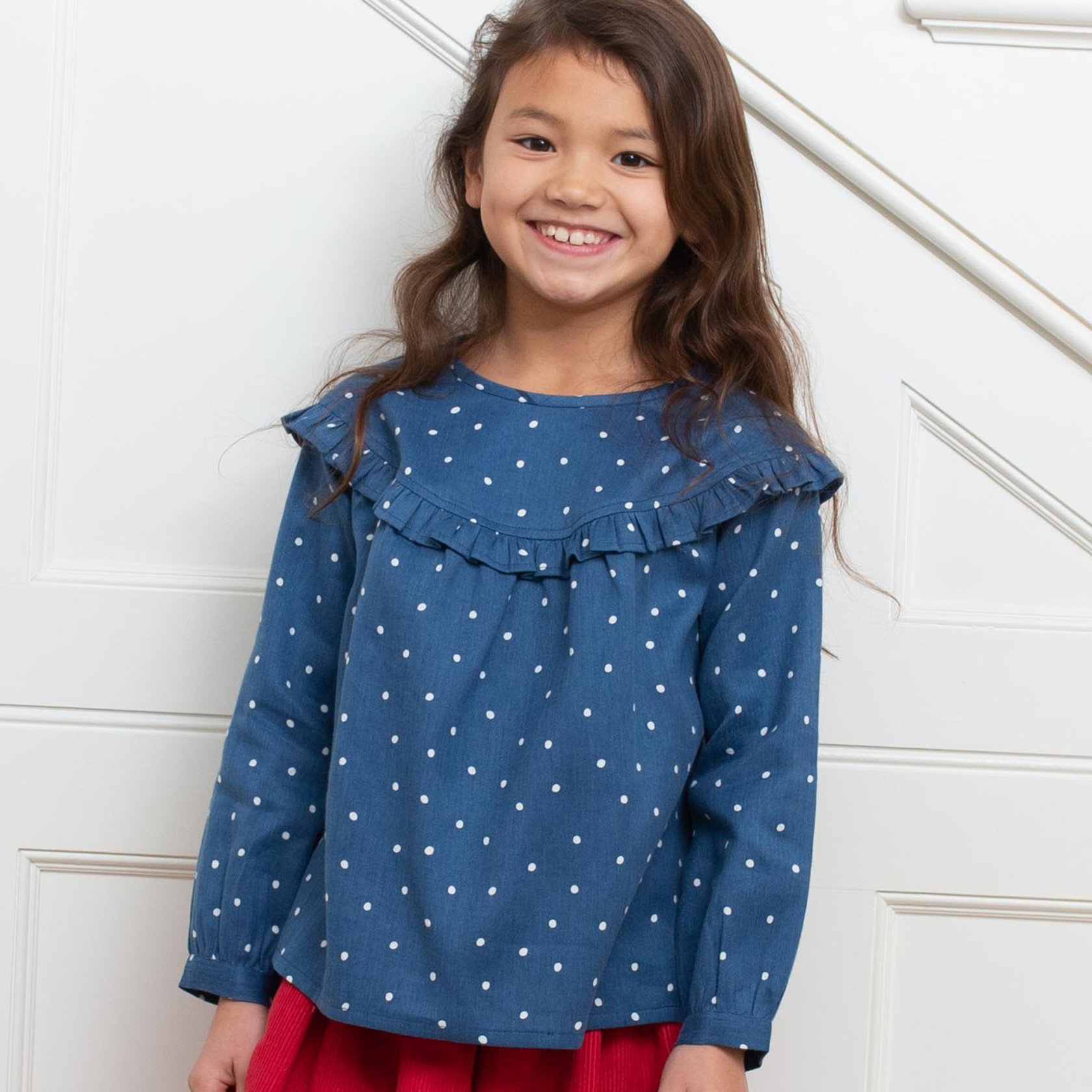 Rüschen-Bluse mit Punkten von Kite – Bild 4