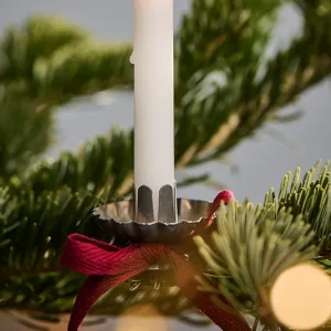 Kerzen Clip silber/grau klein