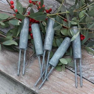 Kerzanhalter, Kerzenspieß hoch grau für dünne Stabkerzen