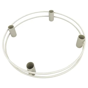 Kerzenständer für 4 Stabkerzen in creme aus Metall Ø 30×5 cm