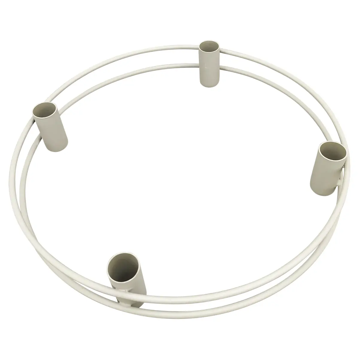 Kerzenständer für 4 Stabkerzen in creme aus Metall Ø 30×5 cm