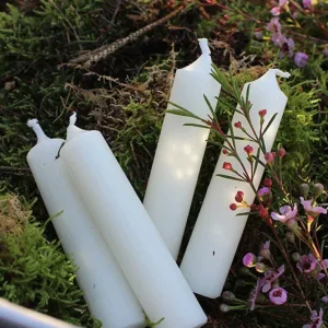 Kerze Mini dick creme – 4 Stk.