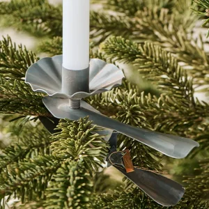 Kerzenhalter Klemme silber/grau