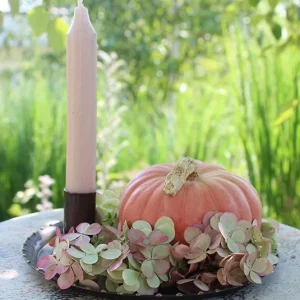 Set Kürbisdeko, Herbstdeko – Teller, Tablett Lauri klein, 1 Kerze
