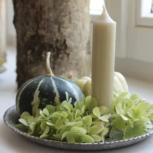 Set Kürbisdeko, Herbstdeko – Kerzenteller Lena groß