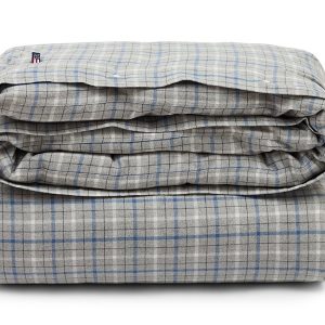 LEXINGTON Flanellbettwäsche GRAY/BLUE CHECKED COTTON FLANNEL BED
