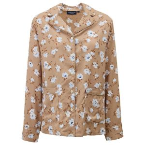 LEXINGTON Damen-Pyjama ISABELLA LYOCELL PRINTED FLOWER PAJAMA SET, Beige Multi, Größe M