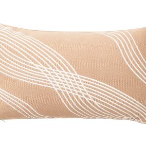LEXINGTON Kissen WAVES RECYCLED HEAVY COTTON TWILL PILLOW, Beige/White, 30 x 50