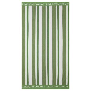 LEXINGTON Strandtuch STRIPED  COTTON TERRY BEACH TOWEL, Green/White