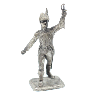 MSHP Zinn Figur Soldat Offizier Vintage Empire Sammlung Made in France Antik H 8