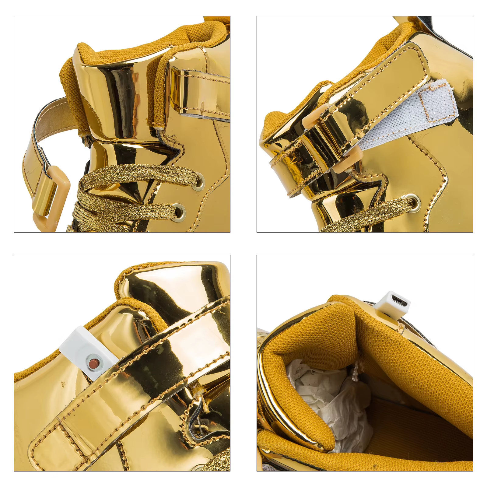 Stylische Kinder High-Top LED-Schuhe mit USB-Ladegerät – Trendige Leuchtschuhe für sportliche Kids – Bild 4