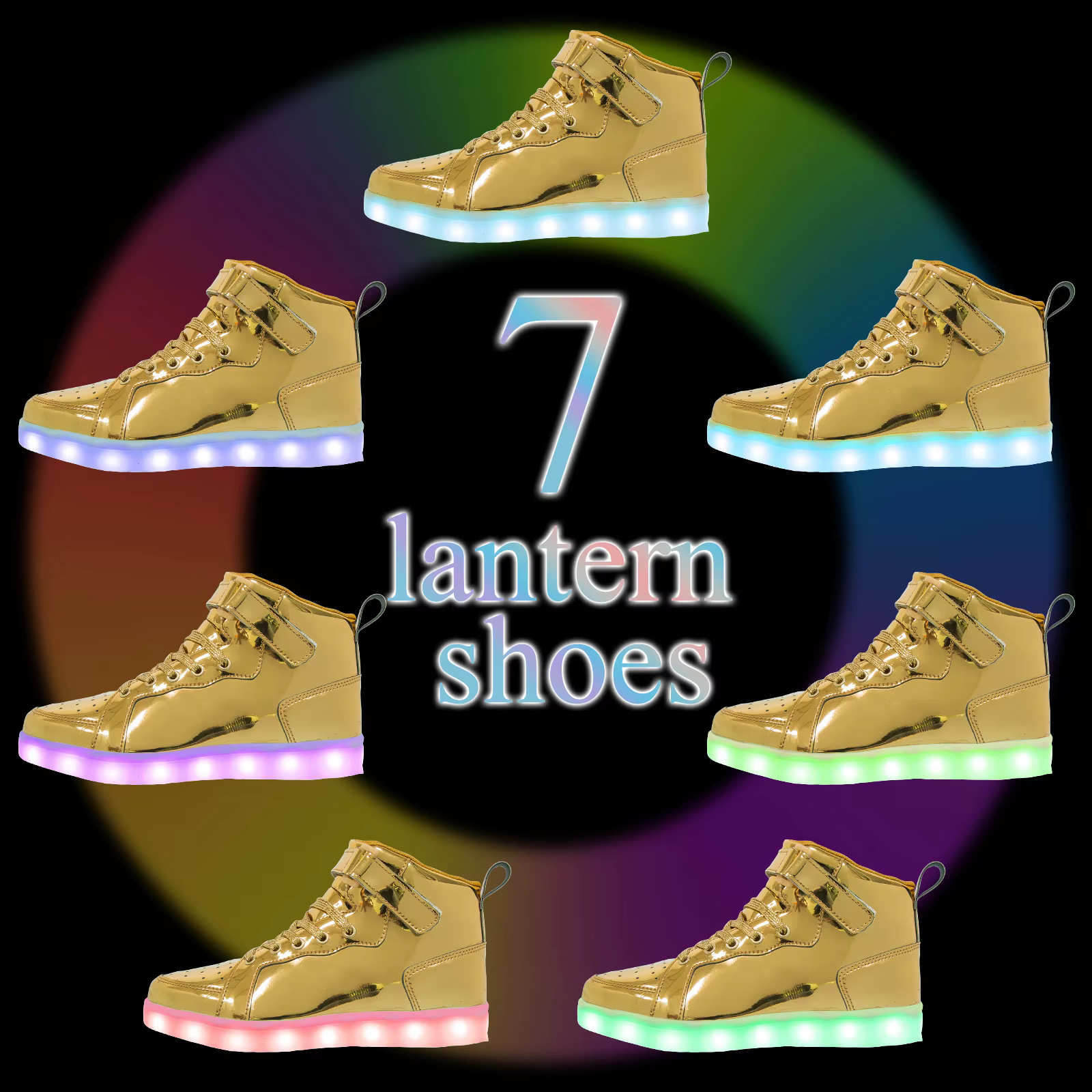 Stylische Kinder High-Top LED-Schuhe mit USB-Ladegerät – Trendige Leuchtschuhe für sportliche Kids – Bild 5