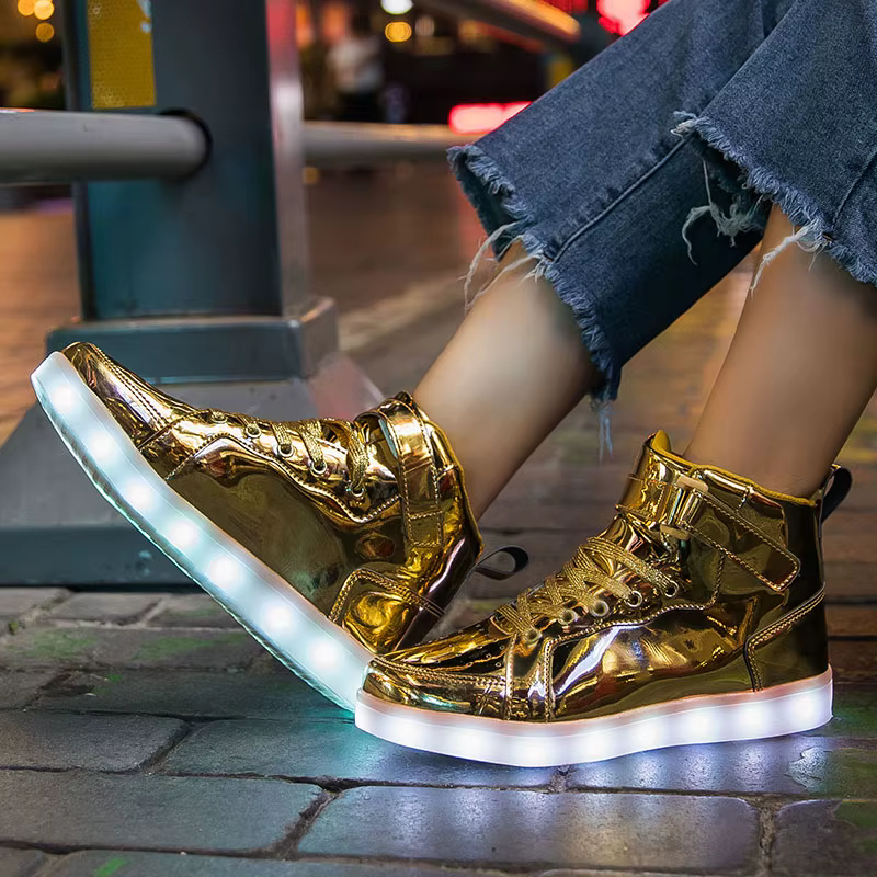 Stylische Kinder High-Top LED-Schuhe mit USB-Ladegerät – Trendige Leuchtschuhe für sportliche Kids – Bild 7