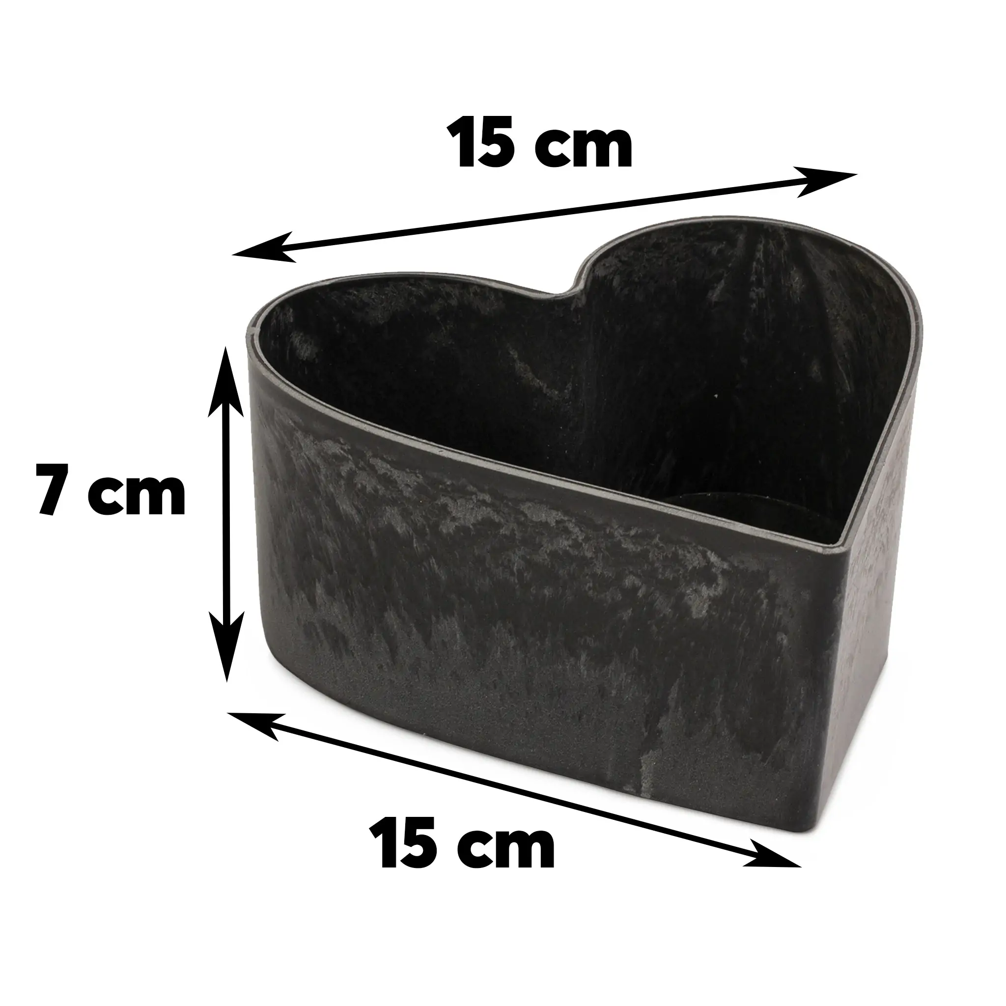 Pflanzschale Herz als Blumenschale Grabschmuck schwarz in 3 Größen – Bild 5