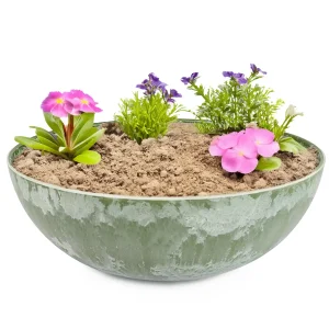 Pflanzschalen für draußen – Vintage Dekoschalen grün – 3 Größen