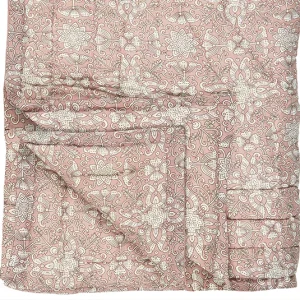 Plaid, Decke rosa/beige