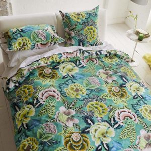 DESIGNERS GUILD Bettwäsche ROSE DE DAMAS JADE, 140 x 200, 70 x 90 (österreichische Größe)