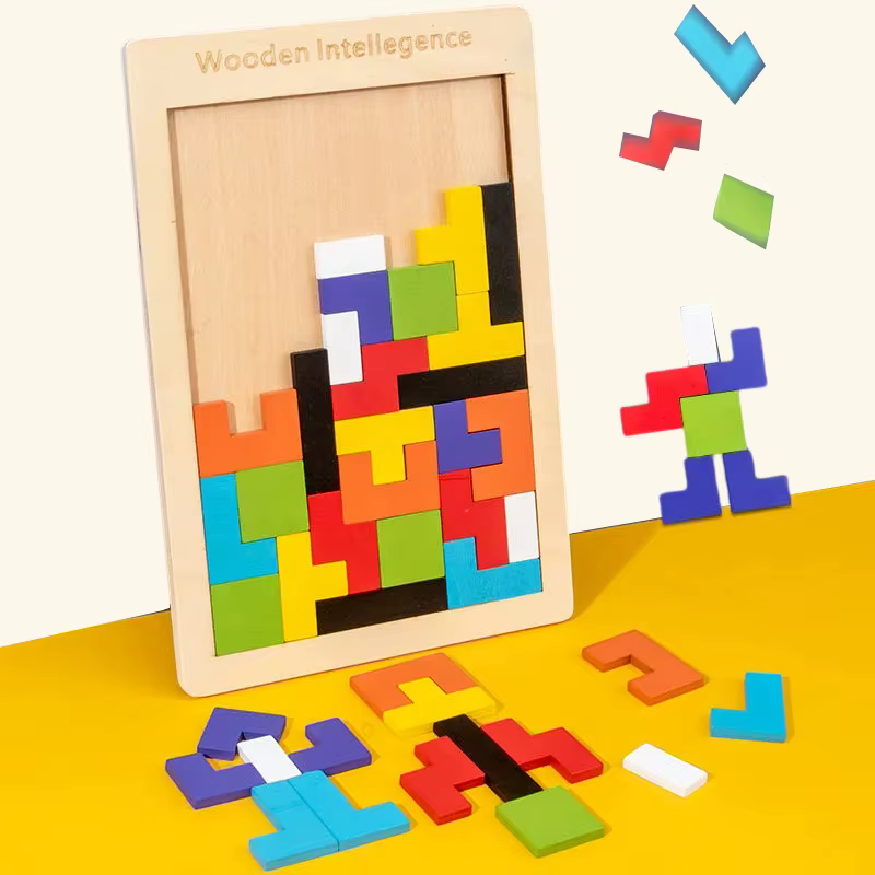 3D Holz Puzzle Spielzeug: Farb- und Formerkennungsspiele zur Gehirnentwicklung für Kinder – Bild 3