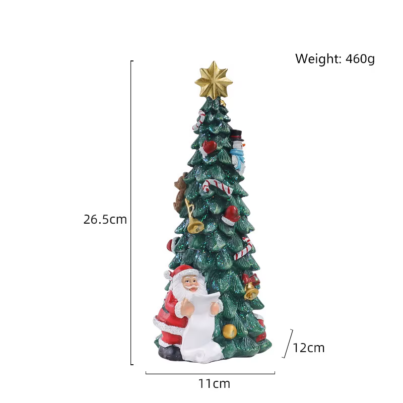 Weihnachtsbaum Deko-Set: Weihnachtsmann & Schneemann aus Harz – Festliche Hausdekoration für die Feiertage – Bild 4