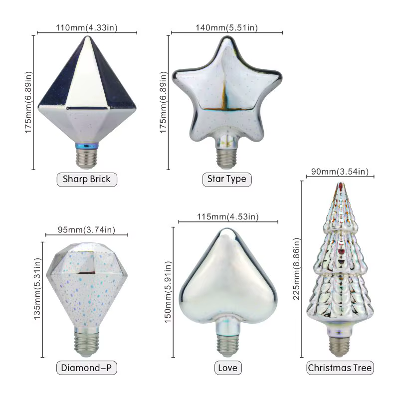 Vintage Edison LED Glühbirne E27 6W 85-265V – 3D Stern Dekoration für Stilvolles Ambiente – Bild 4